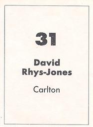 1990 Select AFL Stickers #31 David Rhys-Jones Back